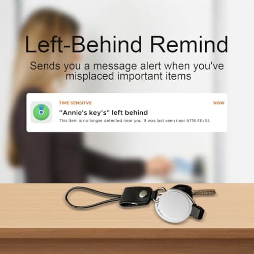 Air Tracker Tags-4 Pack, Bluetooth Tracker, Work with Apple Find My (iOS Only), Smart Tag with Protective Case/Keychain/Lanyard, for Luggage/Key/Suitcase, Replaceable Battery, Waterproof Key Finder - Thumbnail 4