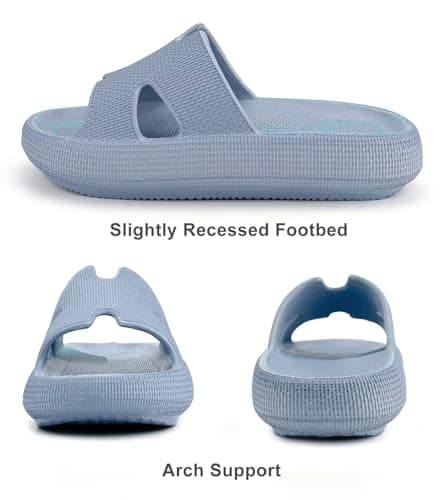 Pillow Slippers for Women House Shower Foam Cushion Slides, Women's Comfy Cloud Recovery Slide, H Sandals for Womens with Non-Slip Lightweight Soft - Thumbnail 3
