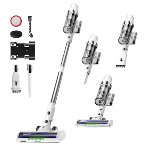 ElecKeys Cordless Vacuum Cleaner, 580W 48KPA 65Mins Vacuum Cleaners for Home, Self-Standing Anti-Tangle Vacuum with LED Display, Rechargeable, Lightweight, Cordless Vacuum for Floors/Pet Hair/Carpets - Image 1