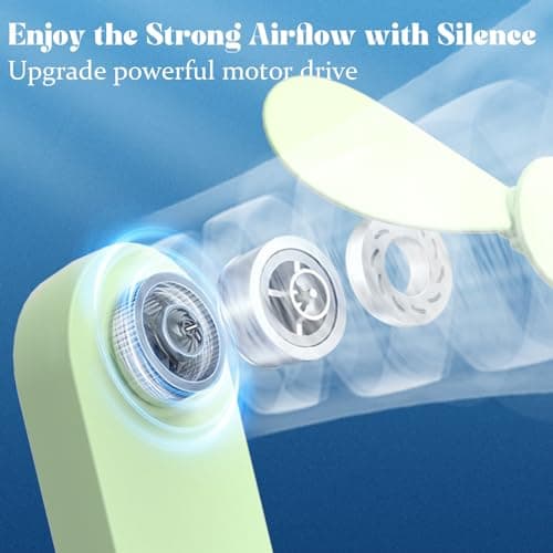 Portable Handheld Fan, 2 IN 1 Mini Hand Fan, Battery Operated [8-15 Working Hours], USB Rechargeable Personal Foldable Fan for Indoor, Small Pocket Fans Travel Essentials for Outdoor (Green) - Thumbnail 3