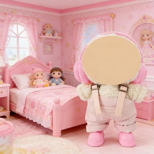 Ezcora 17cm Doll Clothes Overalls Outfit Set, Include 5 Styles with Hats, Headphones, Shoes and Bag, Cute Dress Up Accessories for Doll Play and Display, (No Dolls) - Thumbnail 5