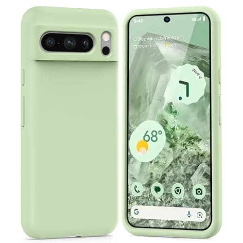 TISOOG Compatible with Google Pixel 8 Pro Case, [Upgrade Defender Liquid Silicone] [Soft Microfiber Lining],Shockproof Slim Thin Protective Phone Case for Google Pixel 8 Pro 6.7 inch-Matcha - Image 1