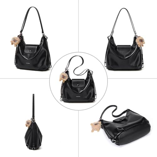 CinvaiKrose Shoulder Bag Women Leather Tote Bag Aesthetic Messenger Bag Cute Backpack Hobo Bag for Work - Thumbnail 5