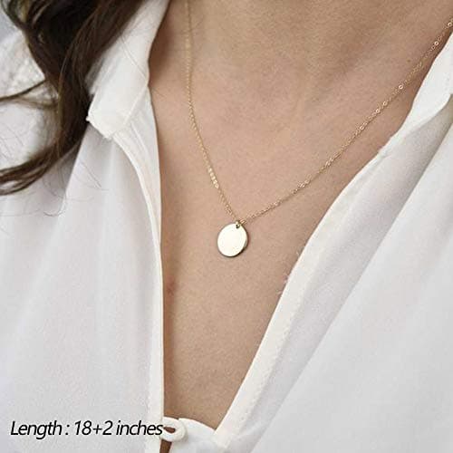 Turandoss Delicate Layered Necklaces for Women Choker Disc Necklace Hammered Disc Necklace Chokers for Women - Thumbnail 4