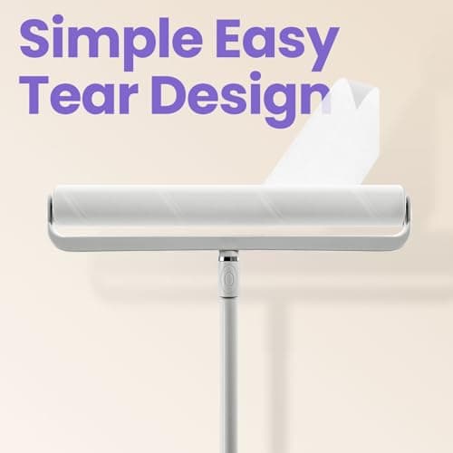 14.17" Extra Large Lint Rollers for Pet Hair, DELOMO Sticky Rollers for Floor with 3 Extendable Handle & 4 Refills (200 Sheets), Long Handle Sticky Mop for Cleaning Carpets, Couches, Furniture, Cars - Thumbnail 6