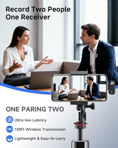 2 Pack Wireless lavalier Microphone,Mini Microphone (Lightning/USB C) Ai Noise Cancelling Hi-Fi studio-quality with Charging Case, Plug-and-Play 160ft Compact Clip-on Mic for iPhone, Android，iPad - Thumbnail 6