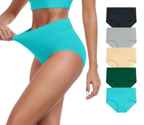 IWOLLENCE Womens Cotton Postpartum Underwear High Waisted Full Coverage Panties Plus Size & Regular - Image 1