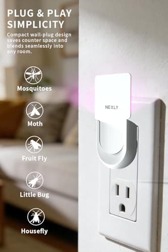 NEXLY MK030 Fly Trap Indoor Plug in Fruit Fly Mosquito Killer Glue Traps Gnat Zapper Catcher for Indoors Night Light Flying Trap Zappers for Home Bedroom Living Room Kitchen Basement - Thumbnail 5