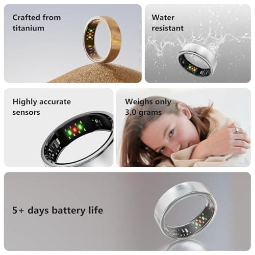 Victormont Vic Ring, Ultra-Light Titanium Smart Ring, 7-Day Battery Life, Fitness/Sleep/Stress Tracker for Women & Men, No APP Subscription Fees, IP68 Waterproof, iOS & Android Compatible (Silver, 9) - Thumbnail 6