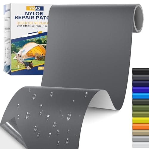 YIKAD Fabric Repair Tape, Self Adhesive Nylon Repair Patch, Waterproof Outdoor Nylon Tape/Patch Kit for Down Jacket Clothing Tent Awnings Boat Cover Couches Dark Gray 4x70 inch - Image 1