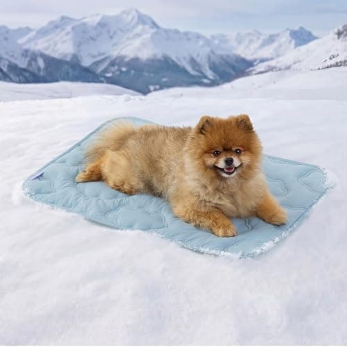 LE SURE Dog Cooling Mat for Small Dogs - QMAX>0.5 Breathable Thin Cool Crate Pad for Cat with Chill Fiber and Innovative Mesh Base Design, Portable Washable Pet Kennel Mat for Summer, 24x18,Blue - Image 1