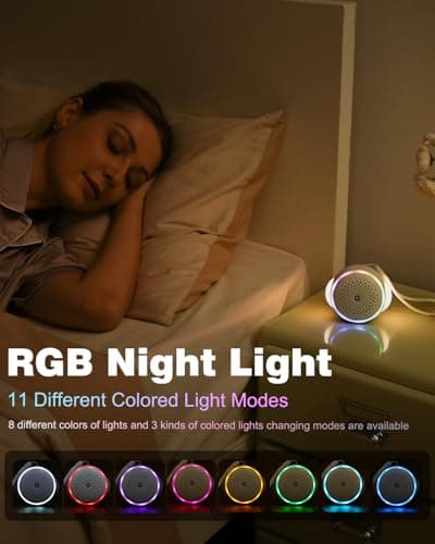 White Noise Sound Machine with 27 Soothing Sounds,Sleep Sound Timer and Memory Function - Portable Sound Machine for Baby and Adult at Home,Office,Travel and More - Thumbnail 3