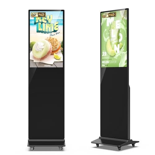 JASZDOT 32/43/55/65 Inch Digital Signage Display, LCD Screen Advertising Display Kiosk Interactive Totem Floor Standing Auto AD Player with USB/HDMI/WiFi Android OS (32'' Non-Touch) - Image 1