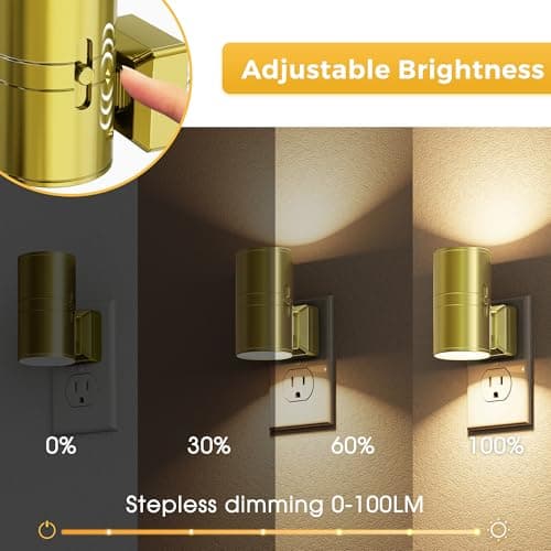 L LOHAS LED Night Light, Automatic Night Lights Plug into Wall, 2 Pack Nightlights With Light Sensor, 3000K Soft White 0-100LM Dimmable Modern Nightlight for Kids Bedroom Hallway - Thumbnail 2