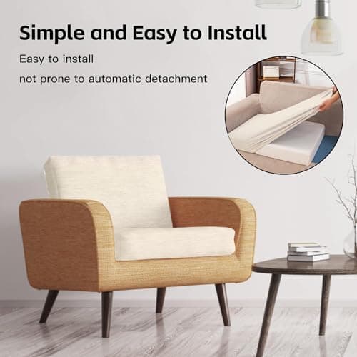 MRGSDL 8Pcs Patio Cushion Covers,Outdoor Cushions Covers,Stretch Cushion Covers Replacement, Washable and Reusable Furniture Protectors(Beige) - Thumbnail 5