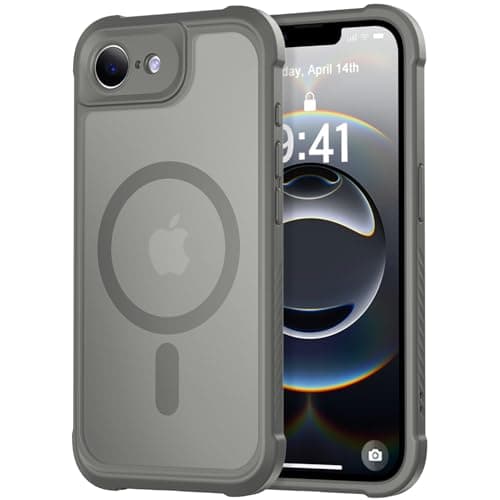 Thomo Magnetic for iPhone 17e Case/iPhone 16e Case, [Full Camera Protection] [Compatible with Magsafe] Military-Grade Shockproof, Anti-Fingerprint Translucent Matte Phone Case,Titanium Gray - Image 1