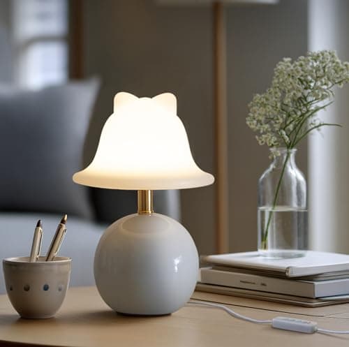 Joyzy Mushroom Table Lamp for Bedroom,Desk Bedside Small Lamps for Living Room Night Stands,Mushroom Lighting Decor Cute Modern Light,Unique Aesthetic Home Living Room Decor - Image 1