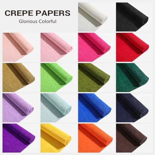 Heavy Crepe Paper for Flower Making, DIY Crafts | Italian-Quality Crepe Paper with 300% Stretch | Papel Crepe de Colores Paquete - Thumbnail 3