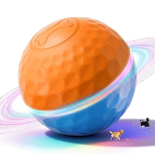 Apasiri Interactive Dog Toys: Duraspin Dog Ball with LED Lights, Automatic Moving Dog Toys for Aggressive Chewers, Dog Toys for Large Dogs, Vibrating Dog Toy Balls for Small, Medium (3.74 in Diameter) - Image 1