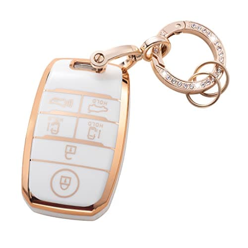 RUABIBAN Key Fob Cover Compatible with Kia, Soft TPU Key Case Protection Shell Fit for Optima Sportage Sorento Niro Sedona Rio5 - Image 1