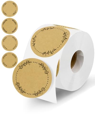 500pcs Canning Stickers Jam and Jelly Jar Labels, Gift Tags 4 Different Wreath Designs, All-Purpose Labels for Mason Jars/Bottle/Name Tags and More(2" Round) - Image 1