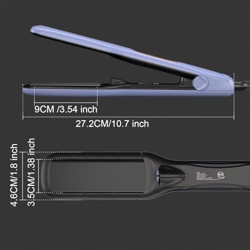 Hair Brush, JINRI Hair Iron, Pumped-Up Volume, Adjustable Temp, 360 ° Tail Rotation, Lasting Volume, for Short Or Thin Hair, Dual Voltage (100-240V), Volumizing Hair Iron, Purple, 1.38 inch (Purple) - Thumbnail 2