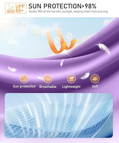 Soothfeel Women's UPF 50+ Sun Protection Athletic Jacket Lightweight Crop Zip Up Long Sleeve SPF Shirts Hiking Workout Pocket Purple L - Thumbnail 5