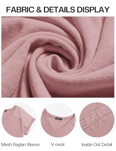 JUSTFASHIONNOW Cute Summer Tops for Women 2025 Trendy Short Sleeve Shirts V Neck Vintage Tees Casual Ladies Blouses Spring Outfits Pink S - Thumbnail 5