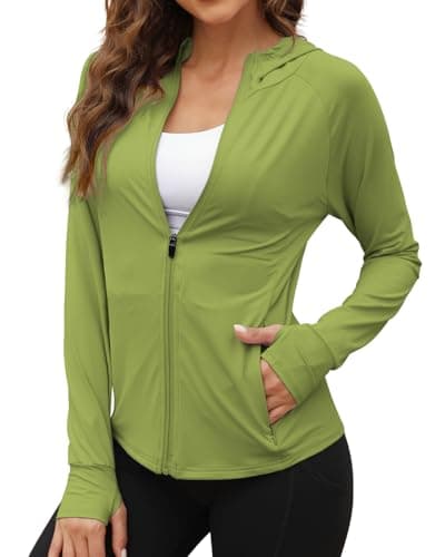 We1Fit Women's UPF 50+ Lightweight Athletic Jacket Slim Fit Zip Up Yoga Jackets Full Zip Long Sleeve Shirts - Image 1