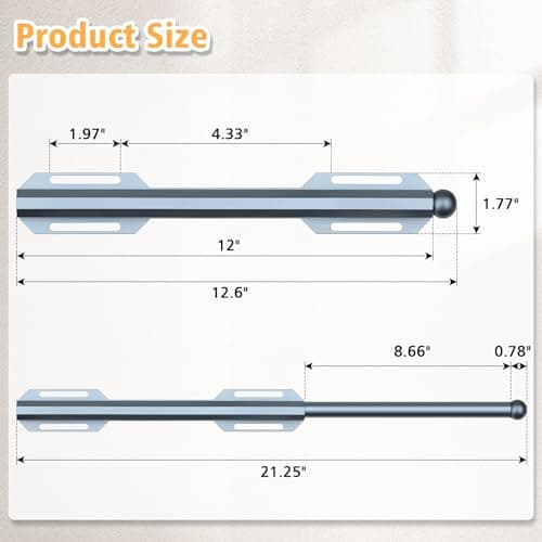 Valet Rod For Closet Pull Out, Heavy Duty Adjustable Valet Rod For Closet, Laundry Room, Bedroom, Bathroom (Gunmetal Gray) - Thumbnail 2