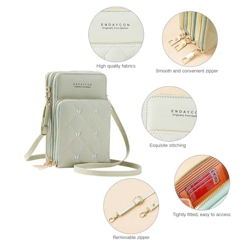 Endaycon Crossbody for Women, Trendy Small Phone Purse with Secure Card Slots, Lightweight Card wallet - Thumbnail 3