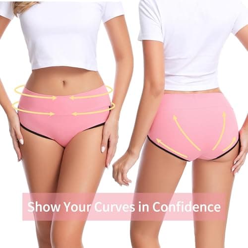 CAILECOTTON Womens Underwear Cotton Underwear for women High Waisted Full Coverage Brief Soft Stretch Breathable Everyday Hipster Ladies Pantie Comfy Briefs - Multi 5 pack - Thumbnail 6
