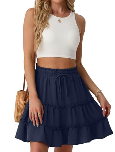 Lepunuo Skirt for Women Boho Casual A Line Vacation Skirt with Pockets - Thumbnail 5
