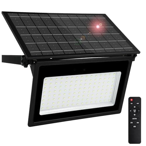 Aialun Solar Flood Lights Outdoor Motion Sensor 150W,8000mAh Battery,4600LM 120 Bright LEDs Security Lights with Remote Control,IP65 Waterproof Outside Flood Wall Light for Backyard,Garage - Image 1