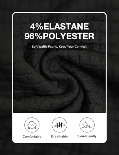 3rd hill Mens Athletic Sweat Shorts Casual Stretch Elastic Waist Waffle Workout Gym Shorts 7" Inseam Running Basketball Short with Pockets Black Medium - Thumbnail 4