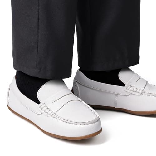 Bruno Marc Boy's Dress Shoes Slip-On Penny Loafers Casual Moccasin Style for Toddler/Little Kid/Big Kid,Size 12 Little Kid,White,SBSP26002K - Thumbnail 2