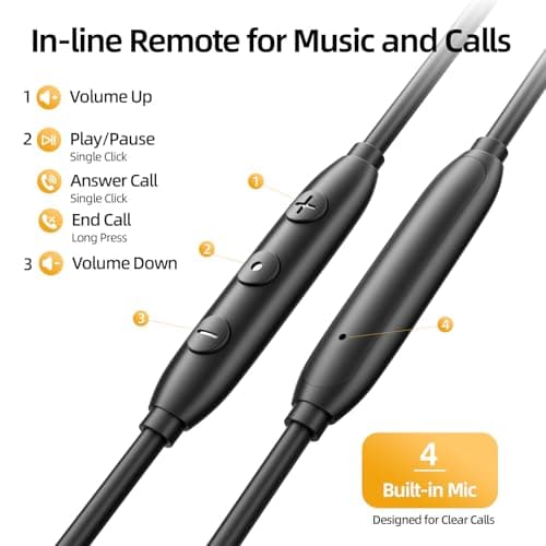 Wired Earbuds with ENC Noise Cancelling Microphone, in Ear Monitor (IEM) Wired Headphones with 3.5mm Jack, HiFi Deep Bass Earphones for iPhone 16/15 Pro Max/PC/Gaming - Thumbnail 5