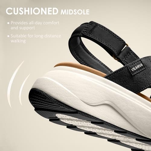 Vilanva Women's platform sandals Black Size 8 - Thumbnail 3