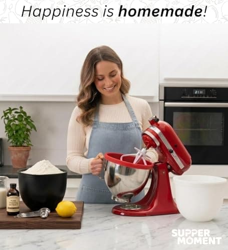 【3-Pack】Supper Moment® Silicone Bowl Liners for KitchenAid 5 Qt Tilt-Head Mixers, Foldable Space-Saving Silicone Mixing Bowl Liners with Lids, Heat Resistant, Dishwasher Safe (Black, White, Red) - Thumbnail 2