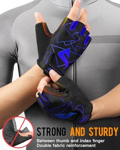 ATERCEL Cycling Gloves, Bike Gloves for Men Women, Bicycle Gloves for Cycling, Workout, Gym, Training, Weight Lifting Outdoor, Dirt Bike, Mountain Bike, and Riding (Blue, Large) - Thumbnail 4