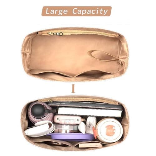 Eorakla Slim Purse Organizer Insert for Longchamp Le Pliage Medium – Lightweight Tyvek Handbag Organizer, Structured Bag Insert with Multi Pockets, Water-Resistant & Durable - Thumbnail 4