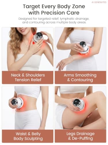 Poeruo Cupping Massager & Gua Sha, Anti Cellulite Massager & Body Sculpting Machine, Lymphatic Drainage Massager for Back, Waist, Belly - Thumbnail 6