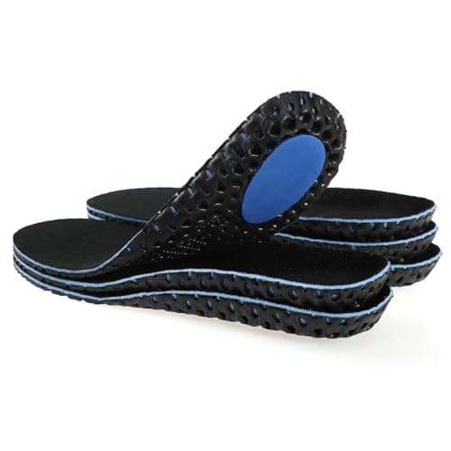 XINIFOOT 3 Pairs Elastic Shock Absorbing Shoe Insoles Breathable Honeycomb Sneaker Inserts Sports Shoe Insole Replacement Insoles for Women (Black) - Image 1