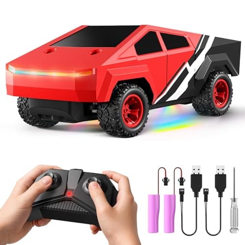 HOMETALL Remote Control Car RC Trucks - 2WD RC Truck Toy RC Cars for All Terrain, 1/24 Scale Pick-up Hobby Monster Truck Toys 2.4GHz Off-Road Vehicles Kids Gifts for Boys/Girls Age 3+, Red - Image 1