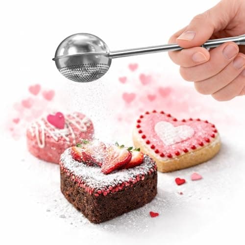 Flour Shaker Duster – 18/8 Stainless Steel Flour Duster for Bread Baking with One-Handed Operation – Cocoa, Cinnamon, Spices & Powdered Sugar Duster with Spring Handle | Tea Brewing | Dishwasher Safe - Thumbnail 2