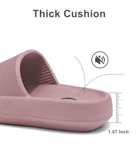 Haifago Pillow Slippers for Women Cushion Feather Recovery Cloud Ssndals, House Bathroom Slides Indoor Outdoor EVA Foam Slide Comfort Quick Drying - Thumbnail 4