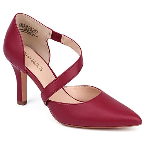 JENN ARDOR Women's Red Closed Toe Heels for Women 3 inch Stilettos Professional D'Orsay Pumps Sexy Ankle Strap Pointed Wedding Bride Evening Party Office Ladies Dress Shoes High Heels 6 - Image 1