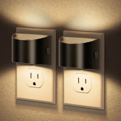 JandCase Night Light, Automatic Night Lights Plug into Wall,2 Pack Dusk to Dawn Sensor Nightlight, 3000K Soft White Brightness Adjustable Nightlight for Kids Bedroom Hallway Kitchen Decor - Image 1