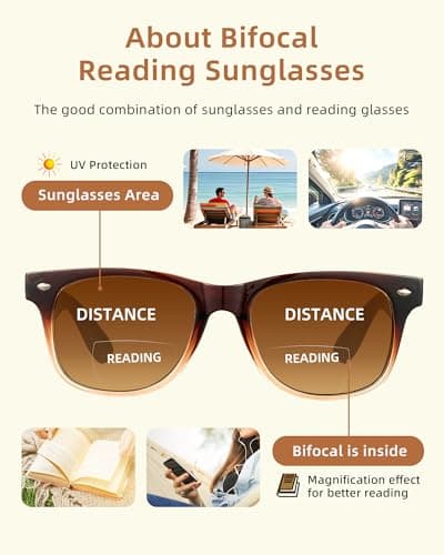 LADEESSE 3 Pack Bifocal Reading Sunglasses for Women, UV400 Sun Readers Glasses Spring Hinge Outdoor Sunglasses +1.75 - Thumbnail 3