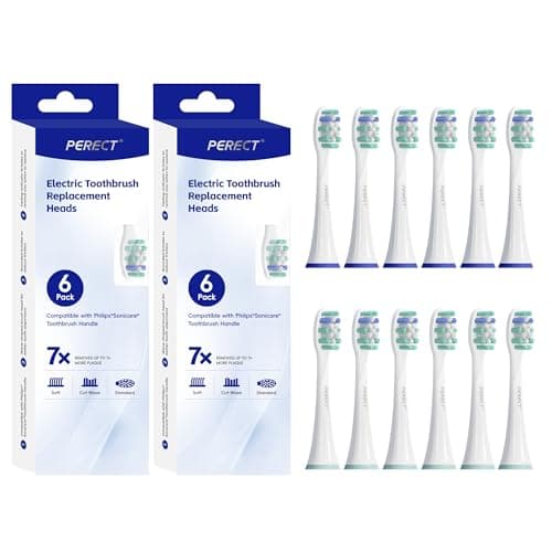 PERECT Soft Replacement Toothbrush Heads 12-Pack for Philips Sonicare Click-On Models – Fits 4100, 5100, 6100, 9023, W Optimal Plaque Control, Not Compatible with Essence/E-Series or Philips One - Image 1
